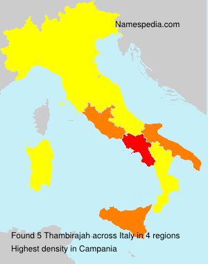 Surname Thambirajah in Italy Surname Thambirajah in Italy
