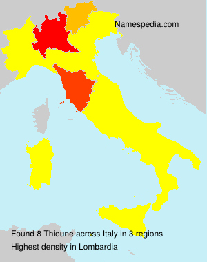 Surname Thioune in Italy Surname Thioune in Italy