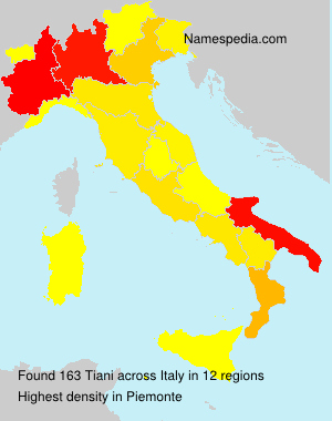 Surname Tiani in Italy Surname Tiani in Italy
