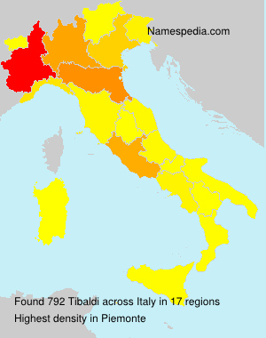 Surname Tibaldi in Italy Surname Tibaldi in Italy