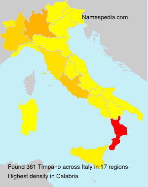 Surname Timpano in Italy Surname Timpano in Italy