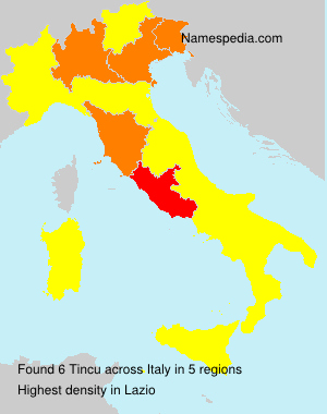 Surname Tincu in Italy Surname Tincu in Italy