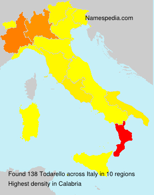 Surname Todarello in Italy Surname Todarello in Italy