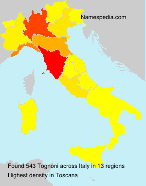 Surname Tognoni in Italy Surname Tognoni in Italy