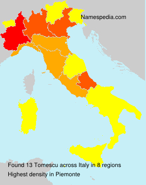 Surname Tomescu in Italy Surname Tomescu in Italy