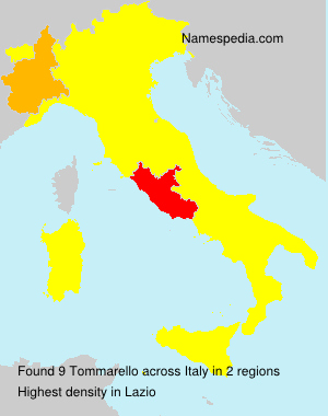 Surname Tommarello in Italy Surname Tommarello in Italy