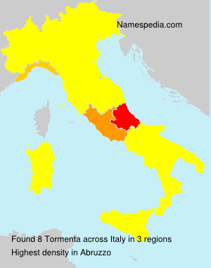 Surname Tormenta in Italy Surname Tormenta in Italy