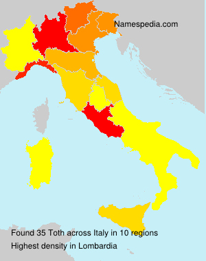 Surname Toth in Italy Surname Toth in Italy