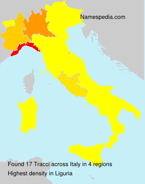 Surname Tracci in Italy Surname Tracci in Italy