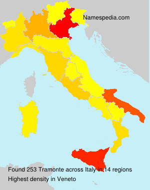 Surname Tramonte in Italy Surname Tramonte in Italy