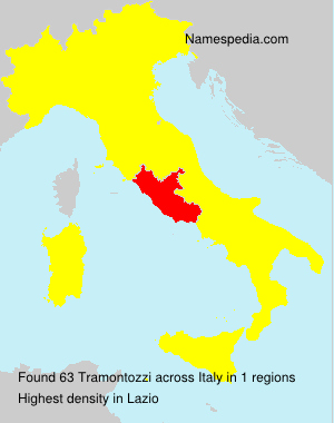 Surname Tramontozzi in Italy