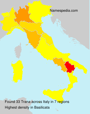 Surname Trana in Italy Surname Trana in Italy