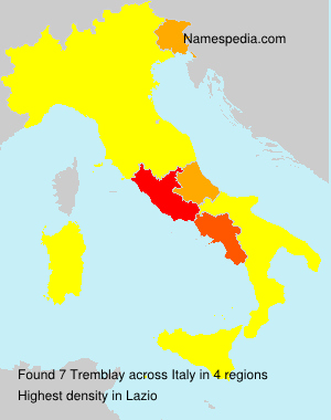 Surname Tremblay in Italy Surname Tremblay in Italy