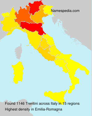 Surname Trentini in Italy Surname Trentini in Italy