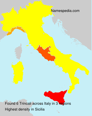 Surname Trincali in Italy Surname Trincali in Italy