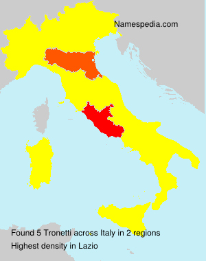 Surname Tronetti in Italy Surname Tronetti in Italy