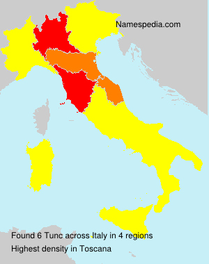 Surname Tunc in Italy Surname Tunc in Italy