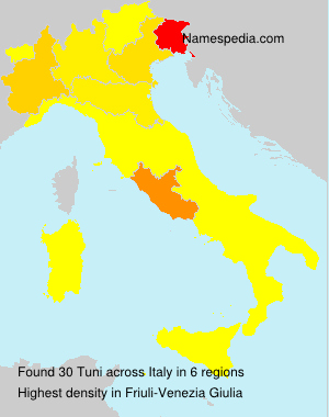 Surname Tuni in Italy Surname Tuni in Italy