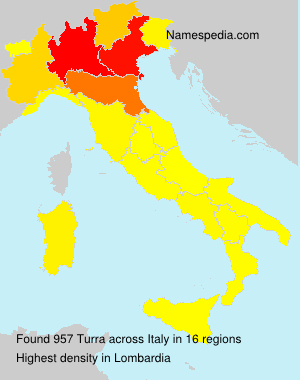 Surname Turra in Italy Surname Turra in Italy