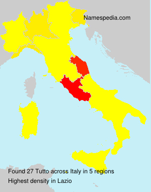 Surname Tutto in Italy Surname Tutto in Italy