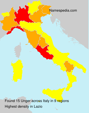 Surname Unger in Italy Surname Unger in Italy