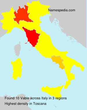 Surname Vable in Italy Surname Vable in Italy