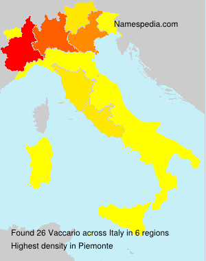 Surname Vaccario in Italy Surname Vaccario in Italy