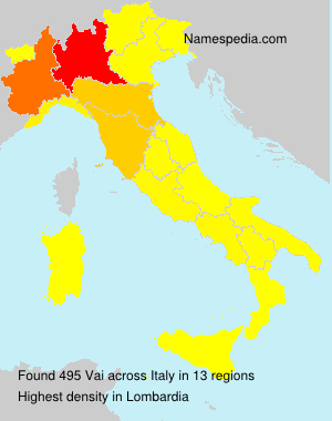 Surname Vai in Italy Surname Vai in Italy