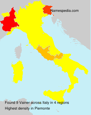Surname Vainer in Italy Surname Vainer in Italy