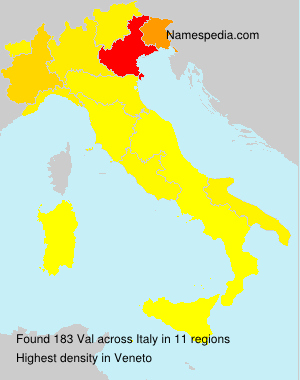 Surname Val in Italy Surname Val in Italy