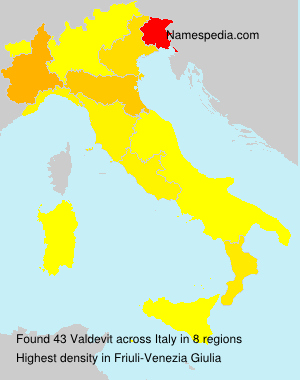 Surname Valdevit in Italy Surname Valdevit in Italy