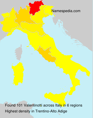 Surname Valentinotti in Italy Surname Valentinotti in Italy