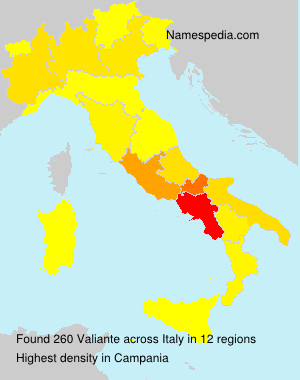 Surname Valiante in Italy Surname Valiante in Italy