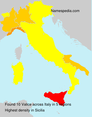 Surname Valice in Italy Surname Valice in Italy