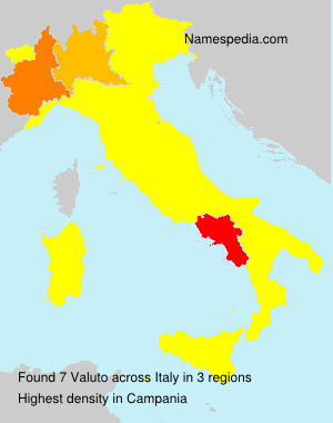 Surname Valuto in Italy Surname Valuto in Italy