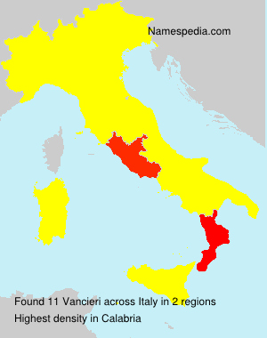Surname Vancieri in Italy Surname Vancieri in Italy