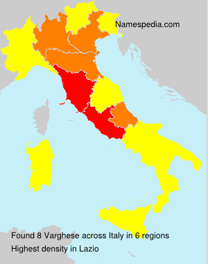 Surname Varghese in Italy Surname Varghese in Italy