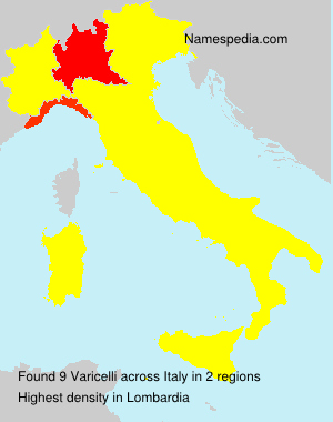 Surname Varicelli in Italy Surname Varicelli in Italy