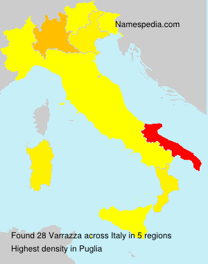 Surname Varrazza in Italy Surname Varrazza in Italy