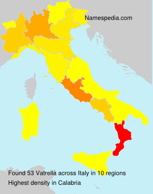 Surname Vatrella in Italy Surname Vatrella in Italy