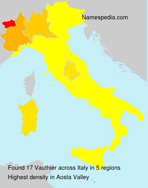 Surname Vauthier in Italy Surname Vauthier in Italy