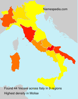 Surname Vecere in Italy Surname Vecere in Italy