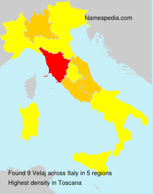 Surname Velaj in Italy Surname Velaj in Italy