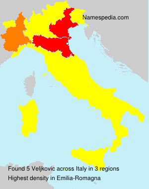 Surname Veljkovic in Italy Surname Veljkovic in Italy