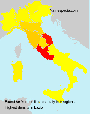 Surname Verdinelli in Italy Surname Verdinelli in Italy