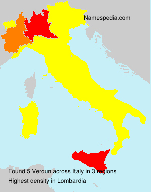 Surname Verdun in Italy Surname Verdun in Italy