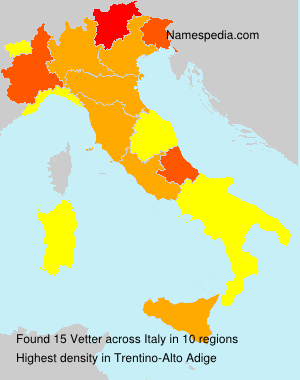 Surname Vetter in Italy Surname Vetter in Italy
