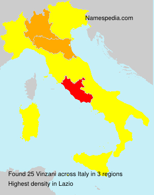 Surname Vinzani in Italy Surname Vinzani in Italy