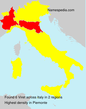 Surname Viret in Italy Surname Viret in Italy