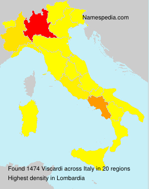 Surname Viscardi in Italy Surname Viscardi in Italy
